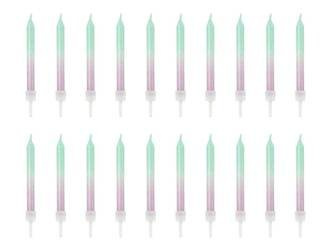 Świeczki urodzinowe ombre, 6cm (1 op. / 20 szt.)