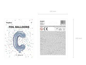 Balon foliowy Litera "C", 35cm, holograficzny