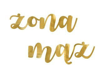 Zawieszki na krzesła - Żona Mąż, złoty (1 op. / 2 szt.)