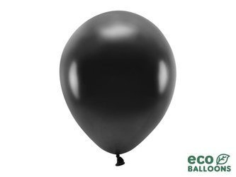 Balony Eco 30cm metalizowane, czarny (1 op. / 10 szt.)