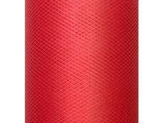 Tiul gładki, czerwony, 0,3 x 50m (1 szt. / 50 mb.)