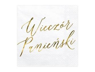 Serwetki Wieczór panieński, biały, 33x33cm (1 op. / 20 szt.)