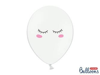 Balony 30cm Buźka, Pastel Pure White (1 op. / 50 szt.)