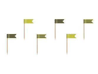 Flagietki na piku mini Pszczółka, mix, 7cm (1 op. / 6 szt.)