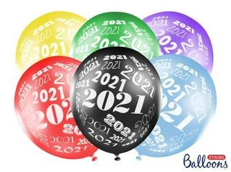 Balony 30cm, 2021, Metallic mix (1 op. / 6 szt.)