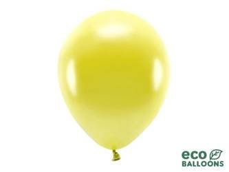 Balony Eco 30cm metalizowane, żółty (1 op. / 10 szt.)