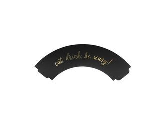 Papilotki Trick or Treat - Eat, drink, be scary!, czarny, 4,8x7,6x4,6cm (1 op. / 6 szt.)