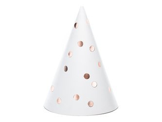 Czapeczki Kropki, biały, 16cm (1 op. / 6 szt.)