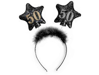 Opaska z gwiazdkami 50, czarny
