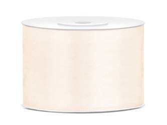 Tasiemka satynowa, j. kremowy, 50mm/25m