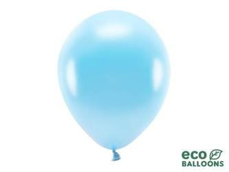 Balony Eco 30cm metalizowane, jasny niebieski (1 op. / 100 szt.)