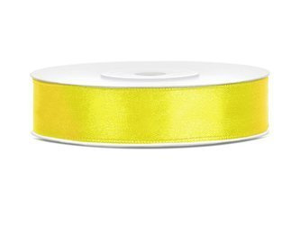 Tasiemka satynowa, żółty, 12mm/25m (1 szt. / 25 mb.)