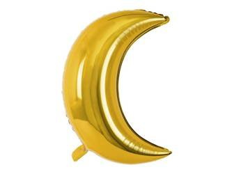 Balon foliowy Księżyc, 60cm, złoty