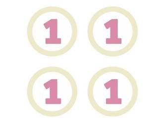 Dekoracje 1, jasny różowy, 5,5cm (1 op. / 4 szt.)