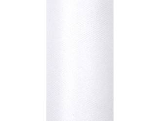 Tiul glittery, biały, 0,15 x 9m (1 szt. / 9 mb.)