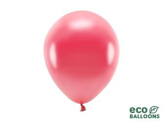 Balony Eco 26cm metalizowane, jasny czerwony (1 op. / 100 szt.)