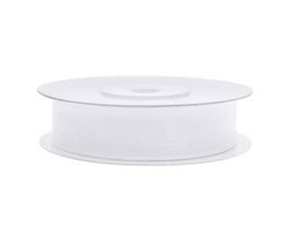 Tasiemka szyfonowa, biały, 12mm/25m (1 szt. / 25 mb.)