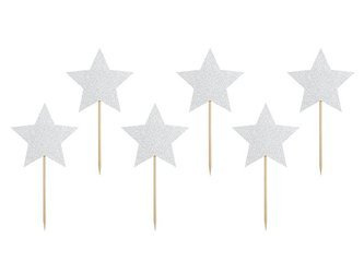 Dekoracje do muffinek Jednorożec - Gwiazdki (1 op. / 6 szt.)