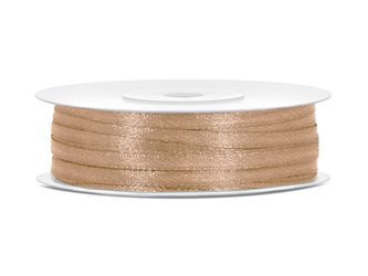 Tasiemka satynowa, j. złoto, 3mm/50m