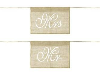 Zawieszki na krzesło Mr Mrs (1 op. / 2 szt.)