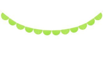 Girlanda bibułowa Frędzle, zielone jabłuszko, 3m