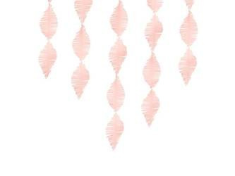 Girlanda z krepy - Frędzle, jasny różowy, 3m