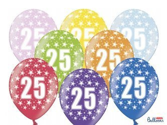 Balony 30cm, 25th Birthday, Metallic Mix (1 op. / 50 szt.)