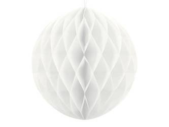 Kula bibułowa, biały, 30cm