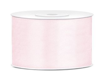 Tasiemka satynowa, j.pudrowy róż, 38mm/25m