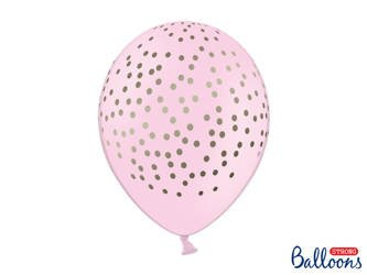 Balony 30cm, Kropki, Pastel Baby Pink (1 op. / 50 szt.)