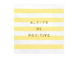 Serwetki Yummy - Always be positive, jasny żółty, 33x33cm (1 op. / 20 szt.)
