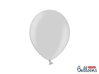 Balony Strong 27cm, Metallic Silver Snow (1 op. / 10 szt.)