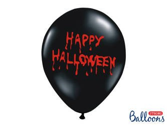Balony 30cm, Happy Halloween, Pastel Black (1 op. / 6 szt.)