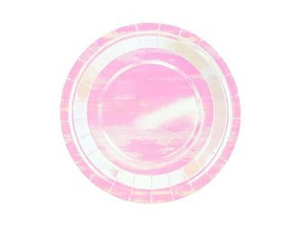 Talerzyki okrągłe, opalizujący, 18 cm (1 op. / 6 szt.)