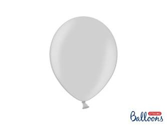 Balony Strong 27cm, Metallic Silver Snow (1 op. / 50 szt.)