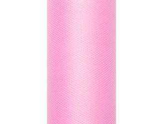 Tiul gładki, j. różowy, 0,15 x 9m (1 szt. / 9 mb.)