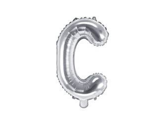 Balon foliowy Litera "C", 35cm, srebrny