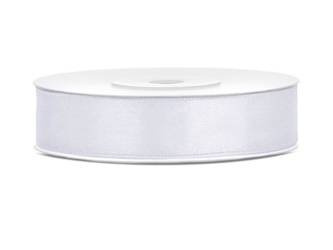 Tasiemka satynowa, biały, 12mm/25m (1 szt. / 25 mb.)