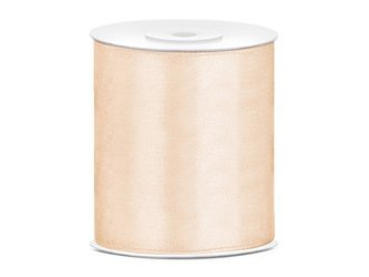 Tasiemka satynowa, kremowy, 100mm/25m