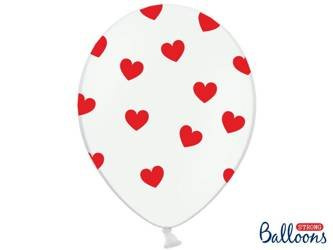 Balony 30cm, Serduszka, Pastel Pure White (1 op. / 50 szt.)