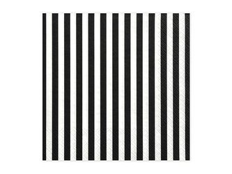 Serwetki Paski, czarny, 33 x 33cm (1 op. / 20 szt.)