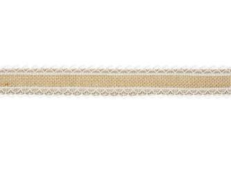 Taśma jutowa z koronką, 4x500cm