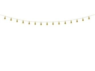 Materiałowa girlanda frędzle, złoty, 1,9m