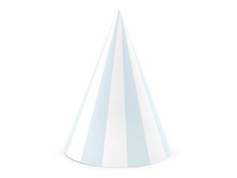 Czapeczki - Paski, jasny niebieski, 16cm (1 op. / 6 szt.)