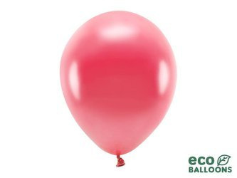 Balony Eco 30cm metalizowane, jasny czerwony (1 op. / 100 szt.)