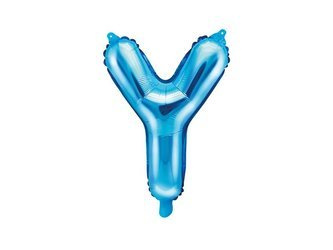 Balon foliowy Litera "Y", 35cm, niebieski