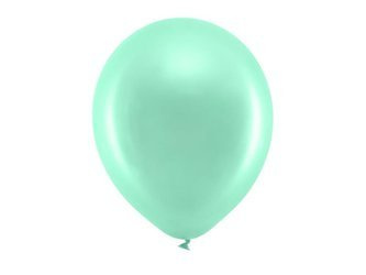 Balony Rainbow 30cm metalizowane, mięta (1 op. / 100 szt.)