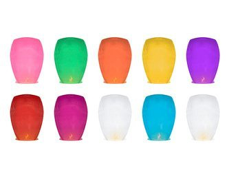 Lampiony latające, mix, 37x53x95cm (1 op. / 10 szt.)