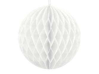 Kula bibułowa, biały, 10cm