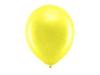Balony Rainbow 30cm metalizowane, żółty (1 op. / 100 szt.)